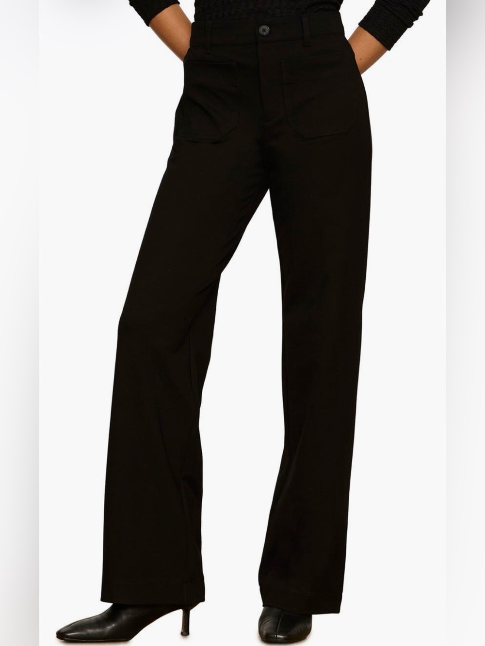 Sanctuary Black Chelsea Velour Wide-Leg Pants. Size 27